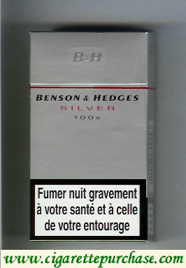 Benson and Hedges Silver 100s cigarettes France and England